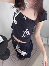 Polka Dot Short Sleeve Top