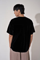 ドロップショルダーベルベット 1/2 T (Black)
