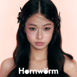 Black butterfly mesh hair clip