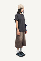Striped pocket short-sleeve T-shirt