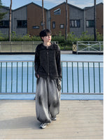 Angle Knit Zip-up with Hand Warmers