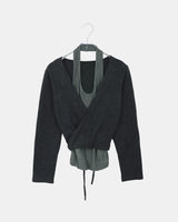 Dazi Colorblock Halter Sleeveless Strap Wrap Knit