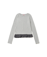 CHECK LAYERED LONG SLEEVE - GRAY