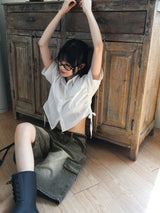 [4color] Tishan Cargo Bermuda Half Denim Short Pants