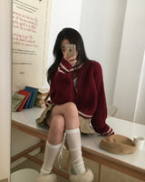 [BELLIDE MADE] Round colour matching knit zip-up