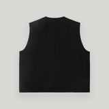 ブラックツイードボタンベスト