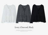 #Ribbon Strap Layered Tiered Cardigan (3color)