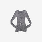 Swanne Damage Cardigan + Cropped Sleeveless Set