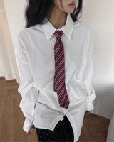 [UNISEX] ミニマルオーバーフィットコットン長袖シャツ(7 colors)