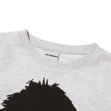 Human Print Crop Sweatshirt (Lightgray)