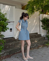 Tree denim mini dress