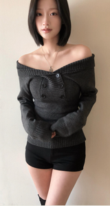 phillip two-button off-shoulder nt