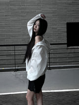 [unisex] summer cool see-through hooded zip-up (2color)