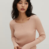 Square Neck Sweater Pink