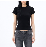 ストレッチコットンスリムショートスリーブTシャツ ブラック