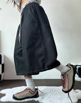 BASIC STITCH WIDE 7 8 ロングバミューダ 🖤💙2COLOR