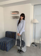 Moonta Stripe Frill Collar Long Sleeve Tee