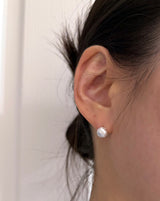 [925silver] マットハーフボールピアス (8mm)