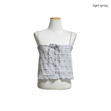 (2color) Crinkle Flower Embroidery Sleeveless Camisole Top