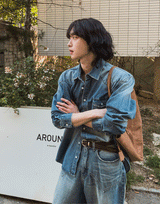 Flood cat brush western denim shirt