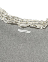 STRIPE FRILL OFF-SHOULDER(GREY)