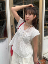 [made by fling] butterfly blouse (white)