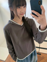 26SS★ [BAONHAUS] Crea Flower Layered Hoodie