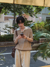 ケイシーカラーブロッキング半袖ニット