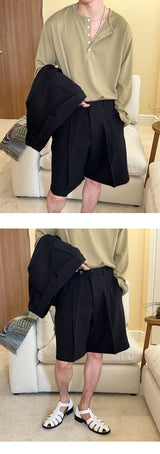 [S/S] Loose fit half set up pants (2color)