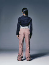 BOLERO SHAPE DENIM JACKET (BLACK WASHED)