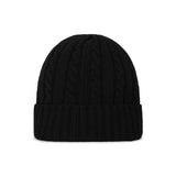 VA Applique Cable Knit Beanie / Black
