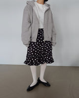 Dot Polka Dot Back Banding Midi Skirt