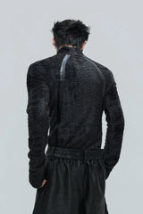 Deconstructed Fleece Turtleneck Top