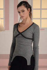 Betty lace tee - charcoal