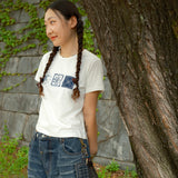 (w) スタンプクロップTシャツ / Off White