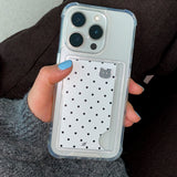 [MADE] DOTTY KITTY PHONE CASE WHITE (clear pocket)