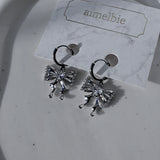 [IZNA Coco Piercing] Melting Ribbon Huggies Piercing - Silver Color