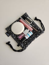 terazzo flat string pouch bag - black M
