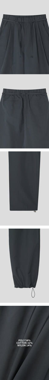[Unisex] ナイロンツータックロープバンドパンツ(3color)