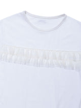 フリル カンカンTシャツ(WHITE)