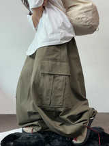 LOOSE CARGO BANDING BALLOON PARACHUTE BALLOON COTTON PANTS 💚🐣🖤 - 3 COLORS