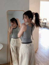 Backpoint Herringbone Cotton100 Wide Pants (2color)