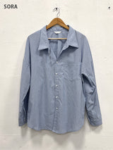 HOMME NECK POINT STRIPE SHIRT