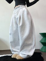 フリースピカブル❤ストリング ❤マルチピンタックバルーンロングパンツ🩶🖤🤍5カラー