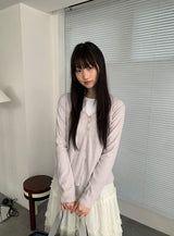 ジコンレースリブカーディガン