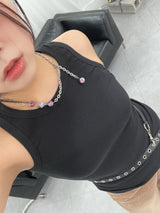 Red Wet Ball Chain Necklace