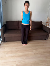 rib waist bootcut pants