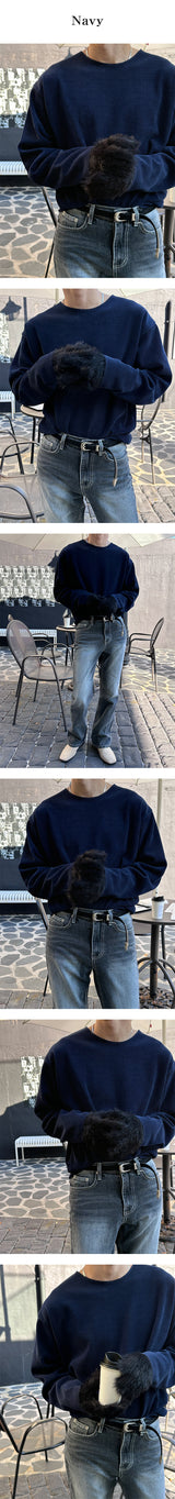 [Unisex] 薄手ゴルジラウンドカッティングニット(4color)