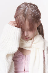 ミニリボンマフラー (ivory)