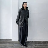 Pleated Texture Drop-Shoulder Shirt